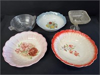(3) Decorative Glass Serving Bowls
