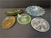 Small Glass Sectioned Serving Plates