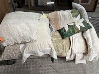 Various Decorative Pillows and Linens