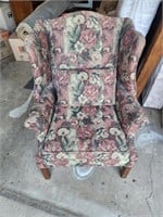 Hickory Floral Wingback Chair