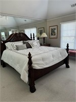 King size bed, frame, mattress, 2 twin box springs