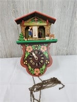 Vintage Wooden Mini German Cuckoo Clock with fawn
