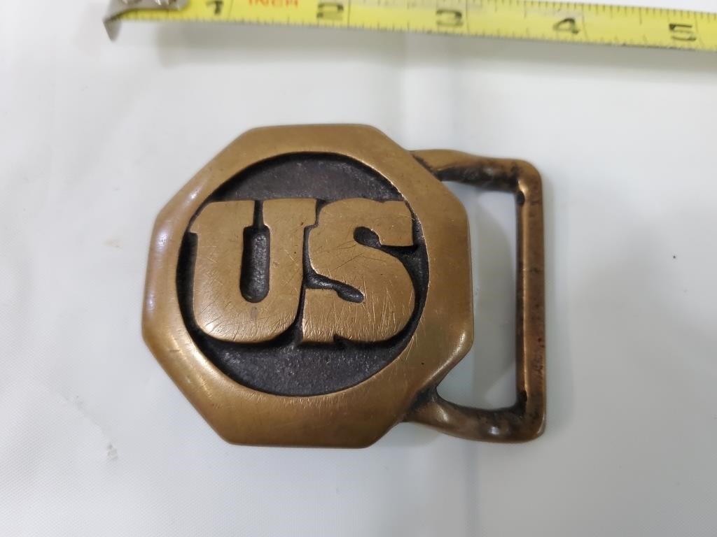 Brass US Civil War Army Belt Buckle
