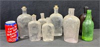 Antique Warranted Flask & Glass Bottle-Lot