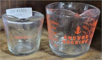 PAIR OF GLASS ANCHOR HOCKING MEASURING CUPS