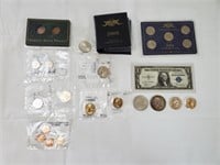 Coin collection includes dollars, statehood quarte