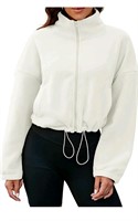 ocryz Womens Full Zip Cropped large