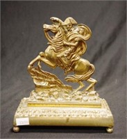 Napoleon on horseback brass mantle figure