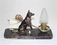 Art Deco style patented dog lamp