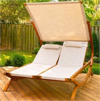Double Reclining Lounge Chair with Canopy