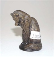 Miniature bronze cat figure