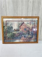 Water Wheel Mill Painting Signed