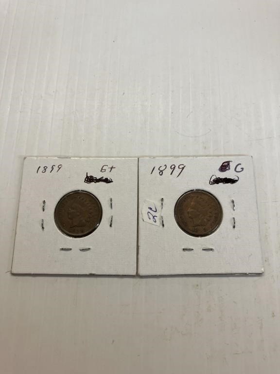 2-1899 Indian Head Pennies