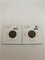 2-1899 Indian Head Pennies