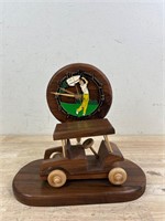 Wooden golf clock