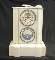 Good French alabaster cased mantle clock/calendar