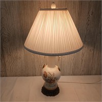 Vintage Hand Painted Lamp - Works!