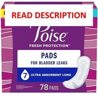$44  Poise Women's Pads  7 Drop  Ultra Absorb  78C