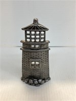 Pewter Light House For Candle 5"