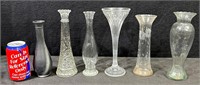 Vintage Clear/Black Glass Flower Vase-Lot