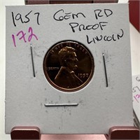 1957 GEM RD PROOF LINCOLN WHEAT PENNY CENT