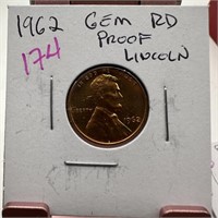 1962 GEM RD PROOF LINCOLN MEMORIAL PENNY CENT