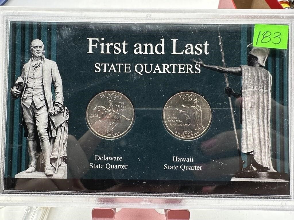 FIRST & LAST STATE QUARTERS DELAWARE & HAWAII