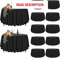 $120  12 Pack 120 inch Black Round Tablecloth