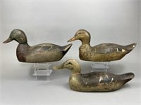 3 Pratt Mallard Duck Decoys