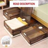 $60  2-Pack Under Bed Storage  49L  with Wheels