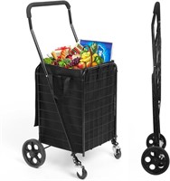$60  Folding Shopping Cart with Waterproof Liner