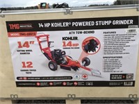 NEW Stump Grinder c/w Tow Bar & Kohler 14 hp