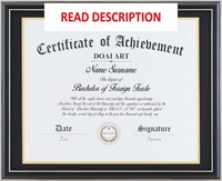 $53  14x17 Diploma Frame  Black Wood Gold Mat