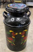 Milk can, decorated