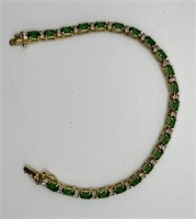 emerald gemstone bracelet 7 inches