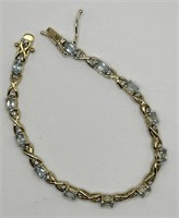 aquamarine gemstone bracelet 7 inches