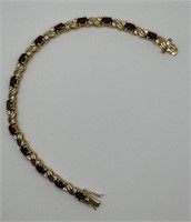 garnet gemstone bracelet 7 inches