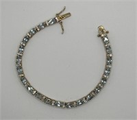 aquamarine gemstone bracelet 7 inches