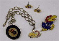 Kansas Jayhawk charm bracelet/jewelry