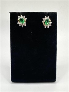 CZ/Emerald earrings