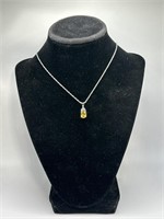 sterling silver citron pendant/necklace 16 inches