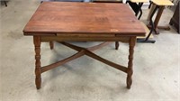 Maple table with pull out boards, 42” x 29 1/2