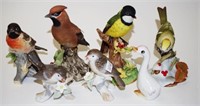 Seven various porcelain / ceramic bird figures