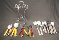 WMF Cromargan part cutlery set and stand