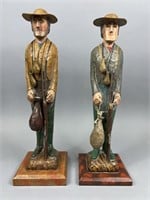 2 Lou Schifferl Hand carved Hunters