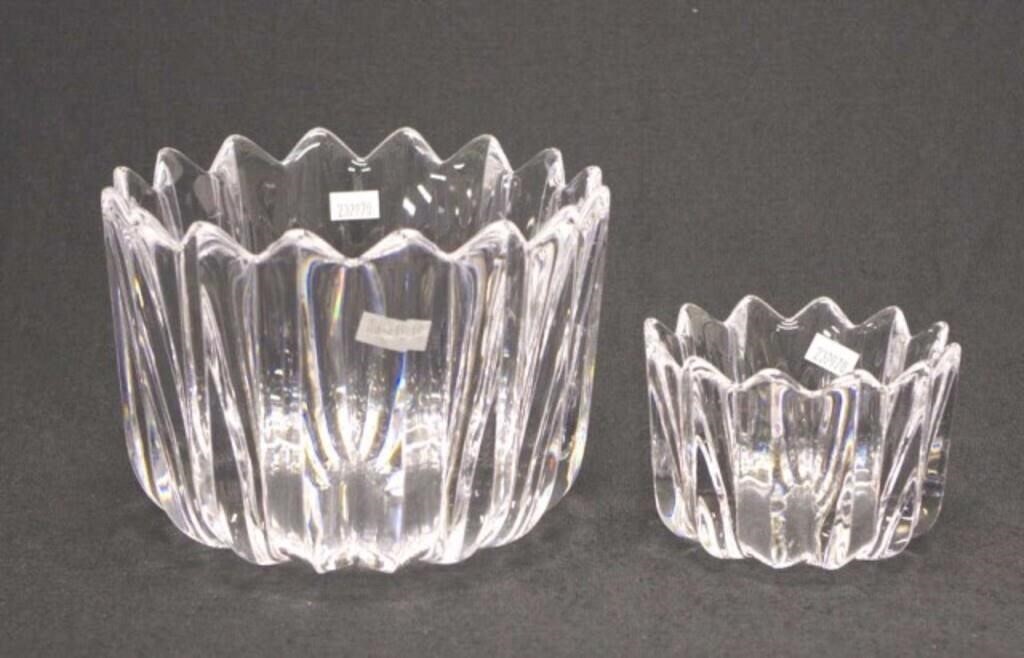 Two Orrefors art glass matching bowls