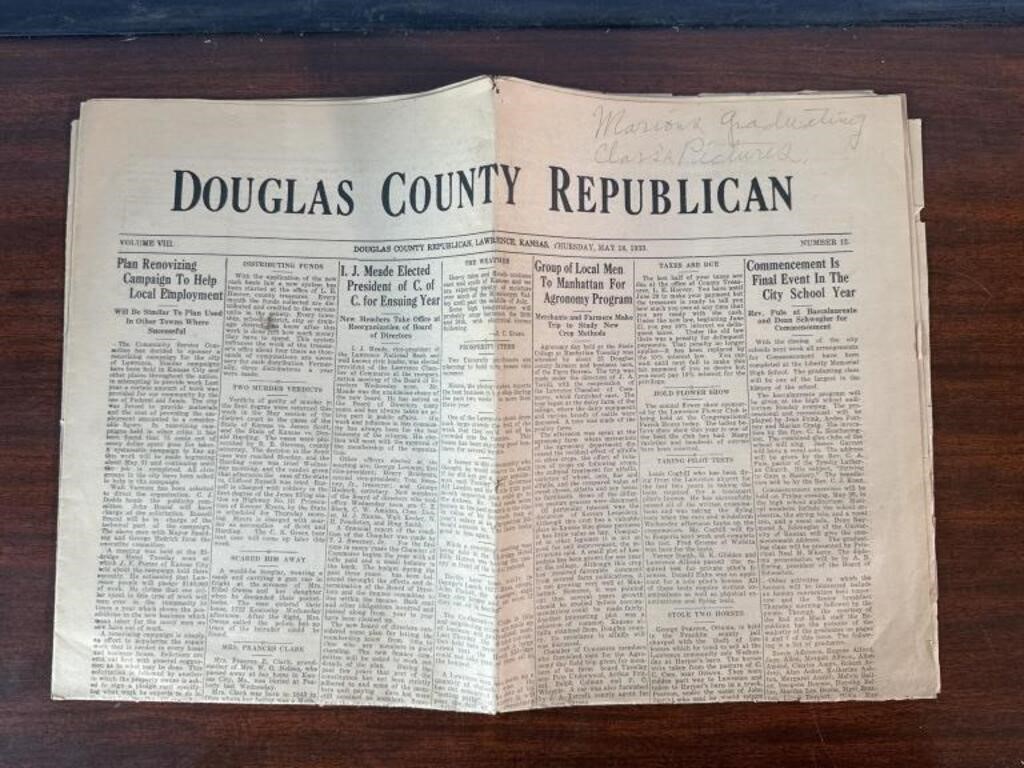 1933 Douglas County Republican newspaper