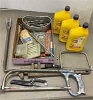 Drillbits, oil and hand tools