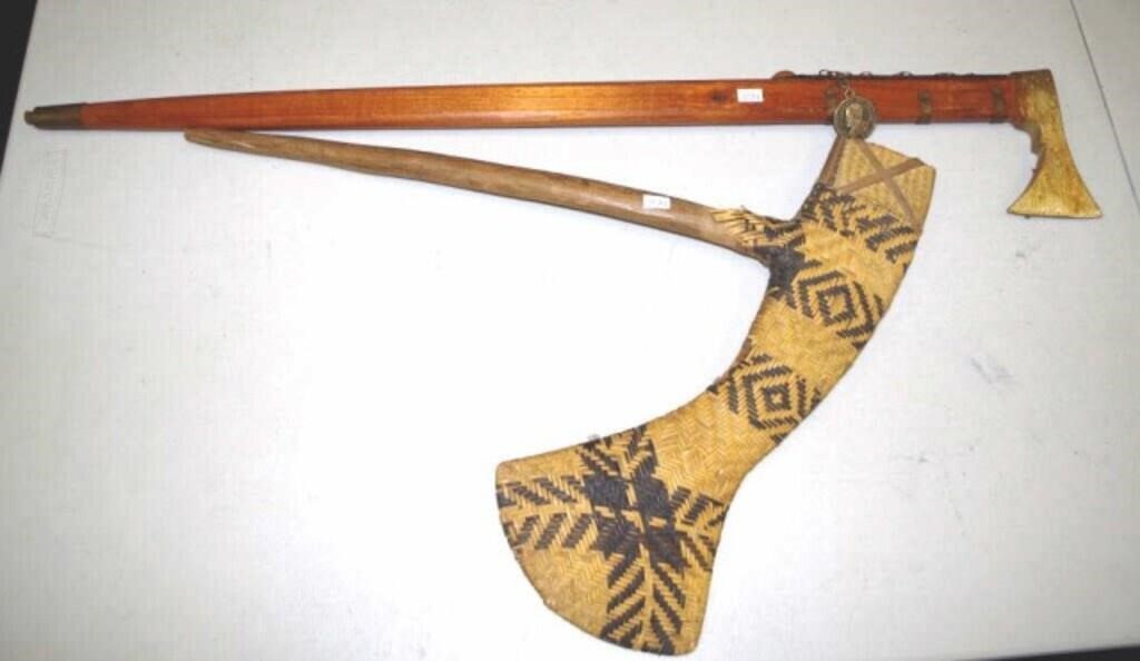 PNG ceremonial axe & a Roman style decorative axe