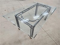Glass Top Dining Table With Metal Base Good